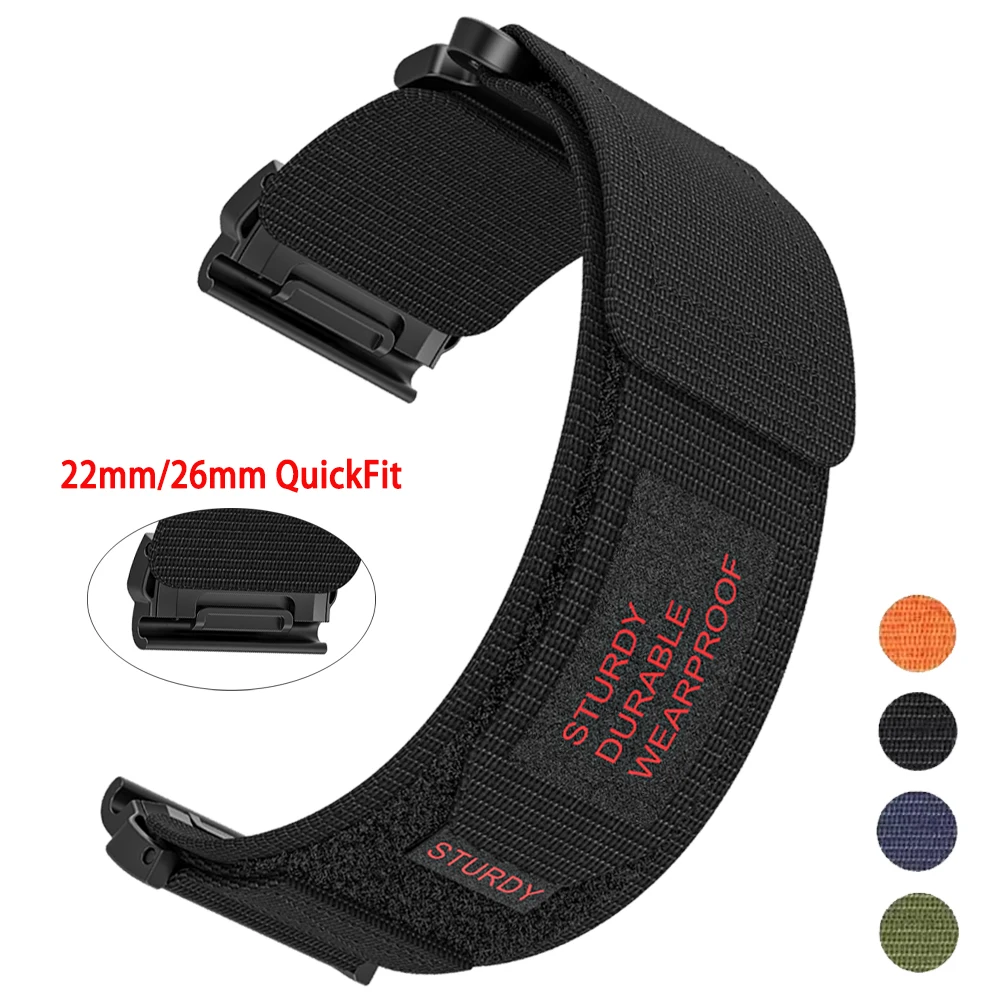 QuickFit 22mm 26mm Woven Watch Band for Garmin Fenix E 8 7 7X Pro 6 6X 5 5X Plus Strap Tactix 7 Pro Instinct 3 2X Solar Bracelet