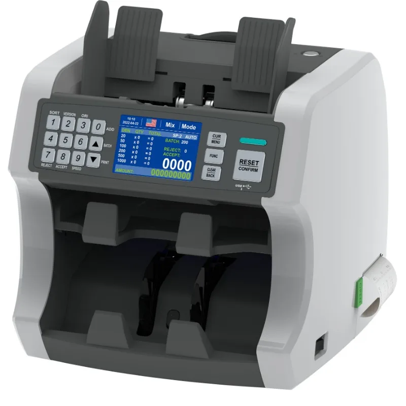 أحدث عداد النقود لعام 2025 مع طابعة سريعة متعددة العملات ذات قيمة مختلطة 2 CIS كشف TFT عرض متقدم للوقاية من الاحتيال