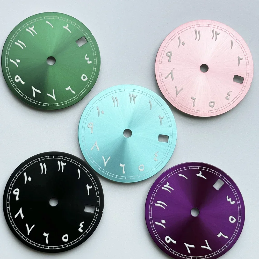 

28.5Mm Green Luminous NH35 Sterile Arabic Dial Custom Logo Dial Watchmods
