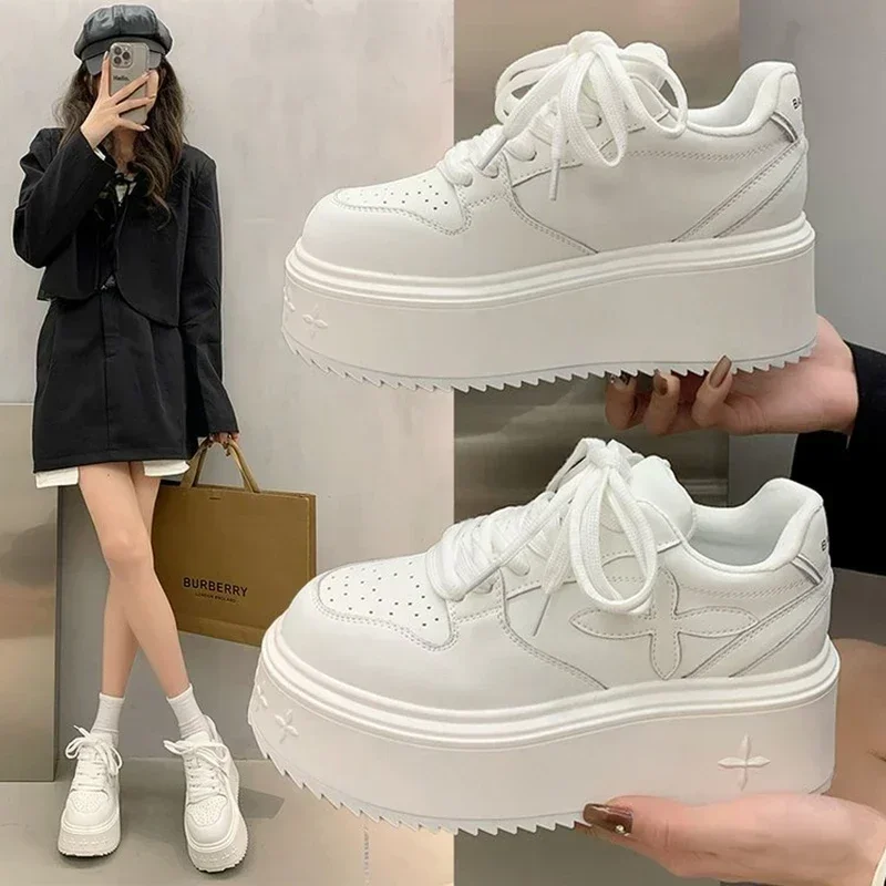 2024 Spring and Autumn New Style Fashionable Casual and Comfortable Height-increasing Platform Soles for Women\'s Sports Sneakers