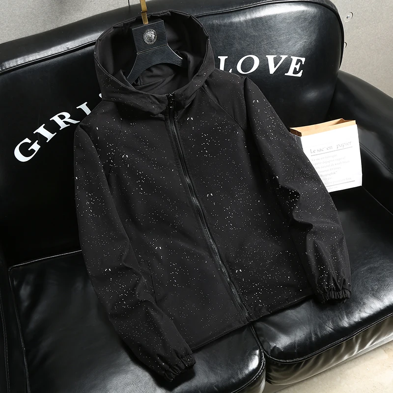 

Double-Sided Wear Men's Jaet Casual Long Sve Student Coat Spring 2025 Faion Brand Youth Linen Polyester Fiber