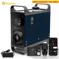 8KW 12V 24V 220V Diesel Air Heater With Bluetooth APP&LCD Monitor Parking Night heater for Car RV  Camper Tent Garage Home