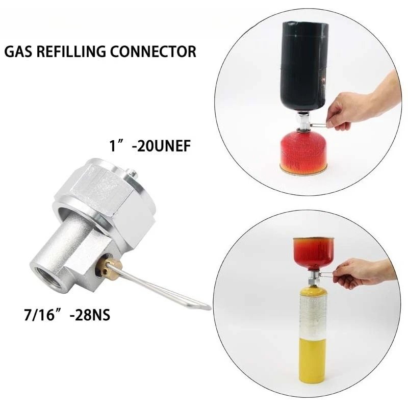 Gas Cylinder Transfer Valve Refill Adapter For Flat Gas Canister Propane Tank Gas Interconnection Fitting
