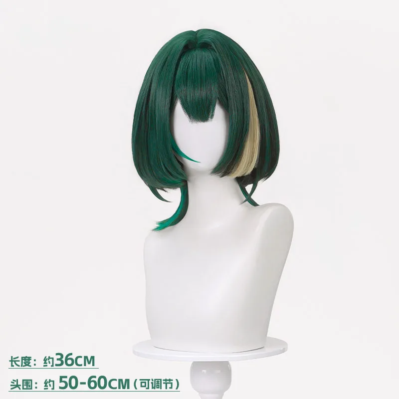Jogo genshin impacto nefer peruca cosplay nefer verde peruca curta para comicon festa de halloween adulto feminino masculino role play prop