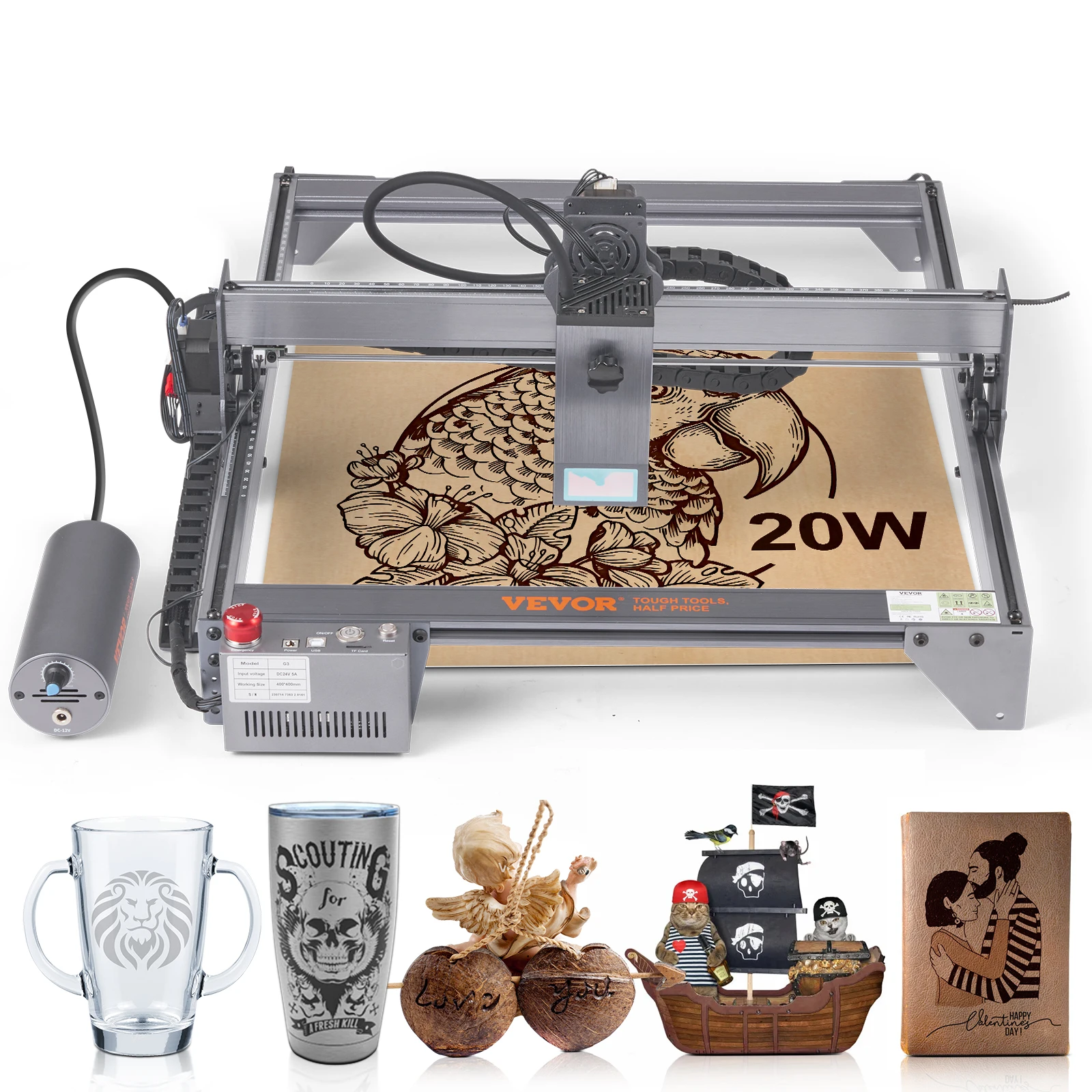 VEVOR Laser Engraver, 20W Output Laser Engraving Machine, 15.7