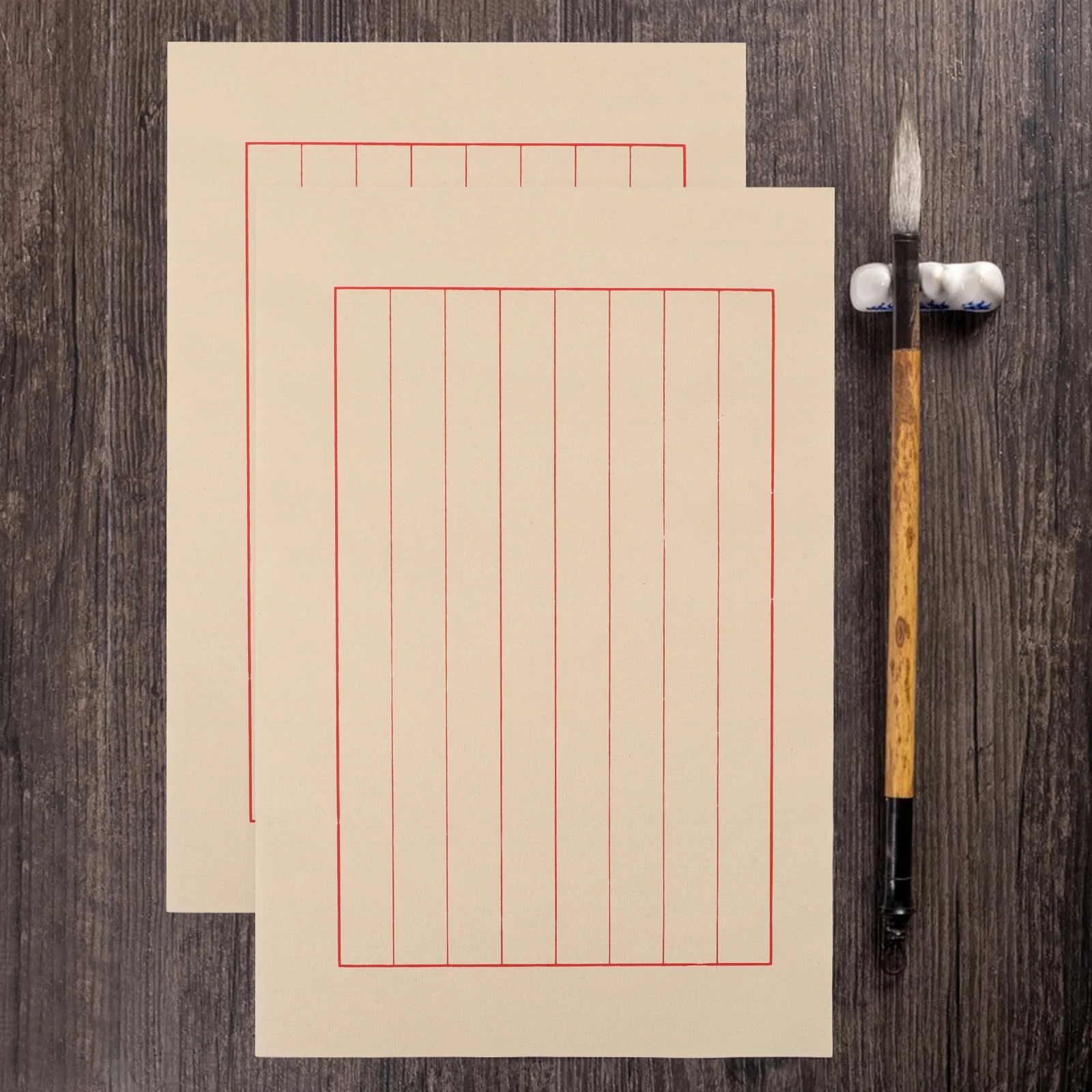 

50 Sheets Calligraphy Practice Paper Chinese Xuan Paper Thickened Writing Sheets for Handwriting Art Craft Portable Stationery