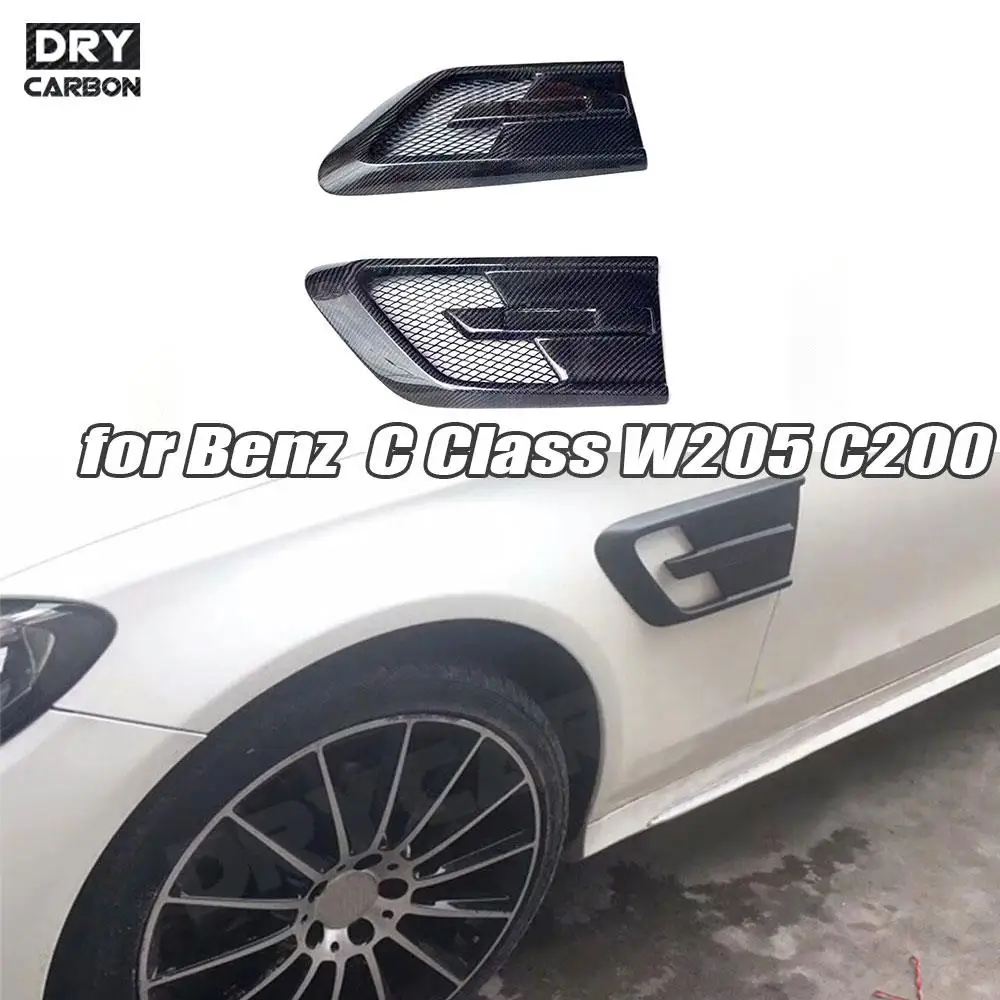 

Carbon Fiber Front Bumper Sider Fender Cover Trim For Benz C Class W205 C200 C300 Not for AMG Bumper 2015 2016 2017 2018