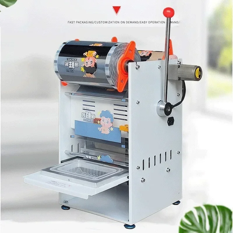 Fast food box sealing machine Fresh food box sealing film machine Cooked duck food takeout packing hand press sealing machine