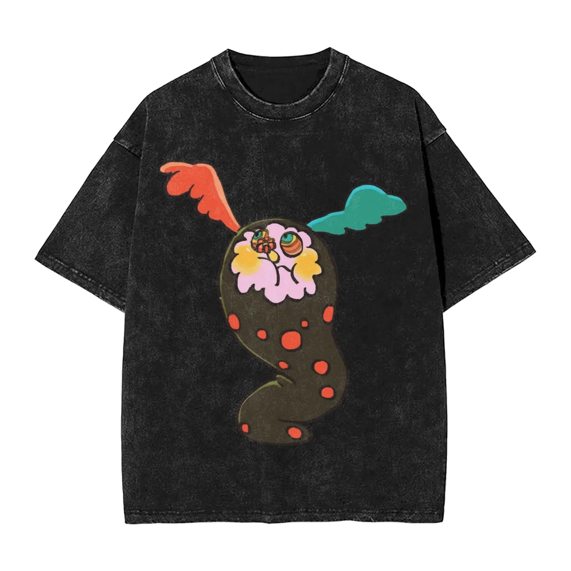 Anime Kyubey Puella Magi Madoka Magica T Shirt Washed Cotton T-Shirt  Vintage for Men Women Tops Streetwear Graphic Tee Shirt