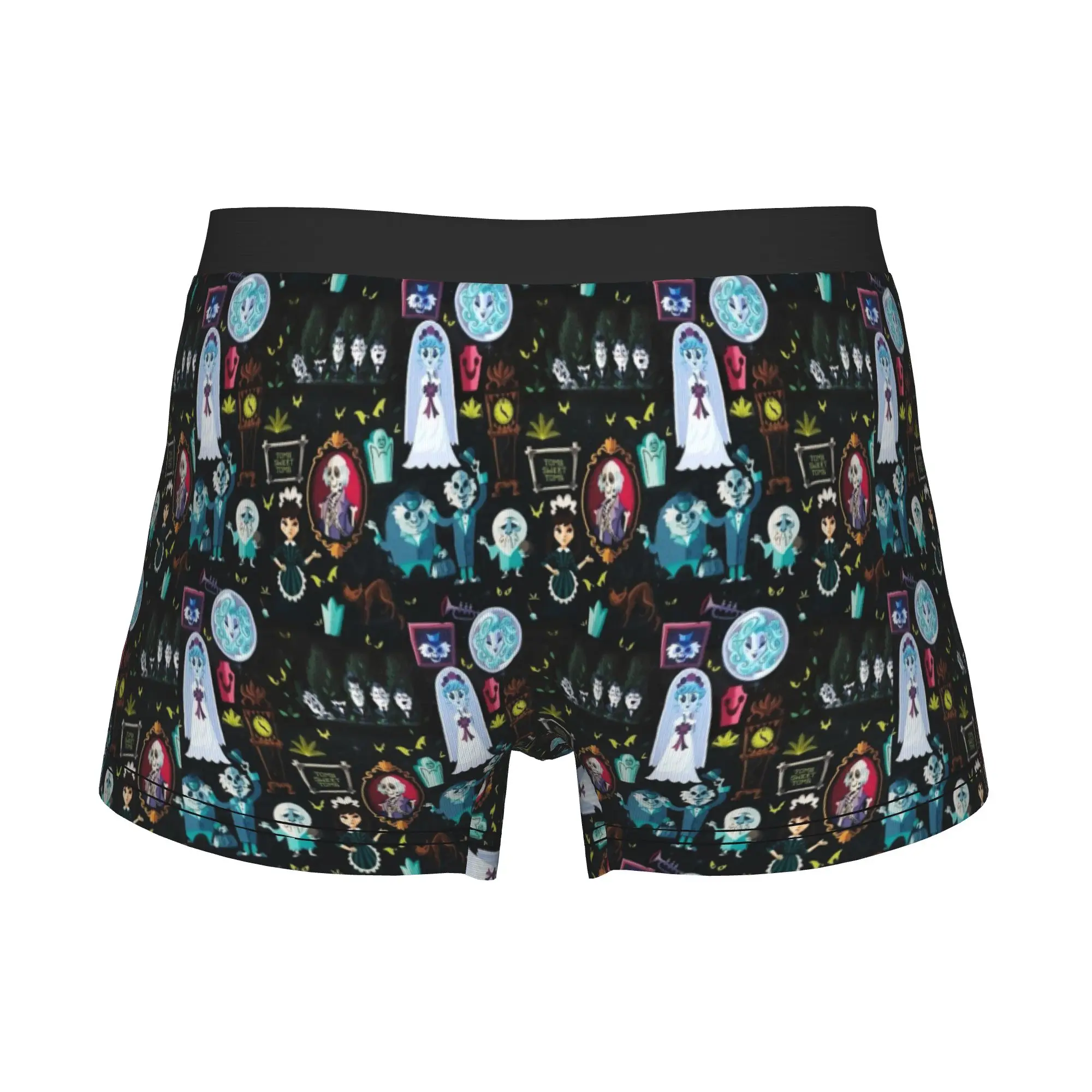 Happy Haunts Halloween Boxers Shorts Men's Haunted Mansion Scary Film Briefs Underwear Funny Underpants