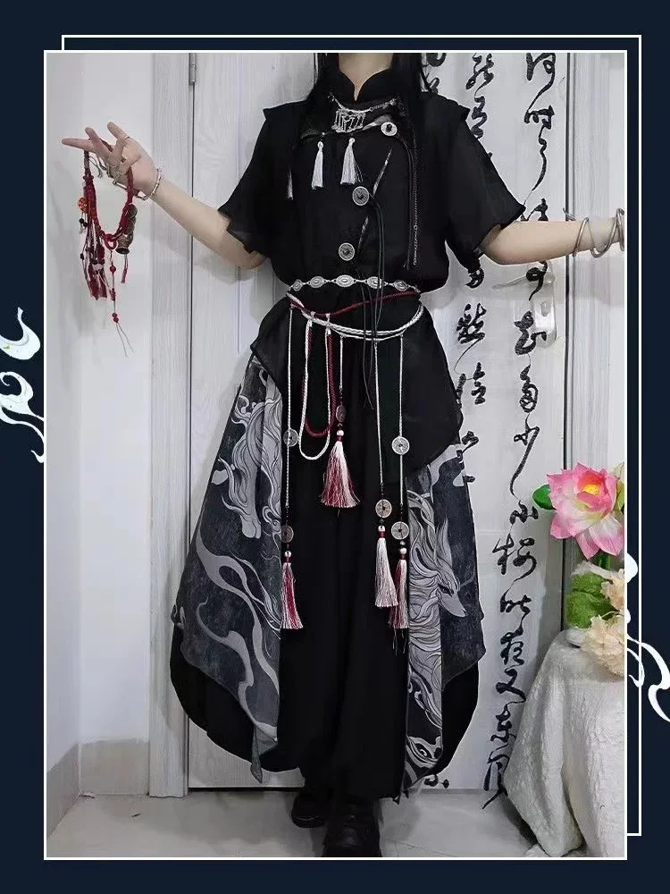 النساء حبال فانوس السراويل تأثيري الملابس المتخصصة الشباب الشعور Hanfu السيدات ترقية الصينية القديمة زي خمر أنيق