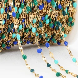 2Meters 1Meter Stainless Steel Chains for Jewelry Making 2mm Lips Chains DIY Bracelet Necklace No Fade Enamel Chain Supplies