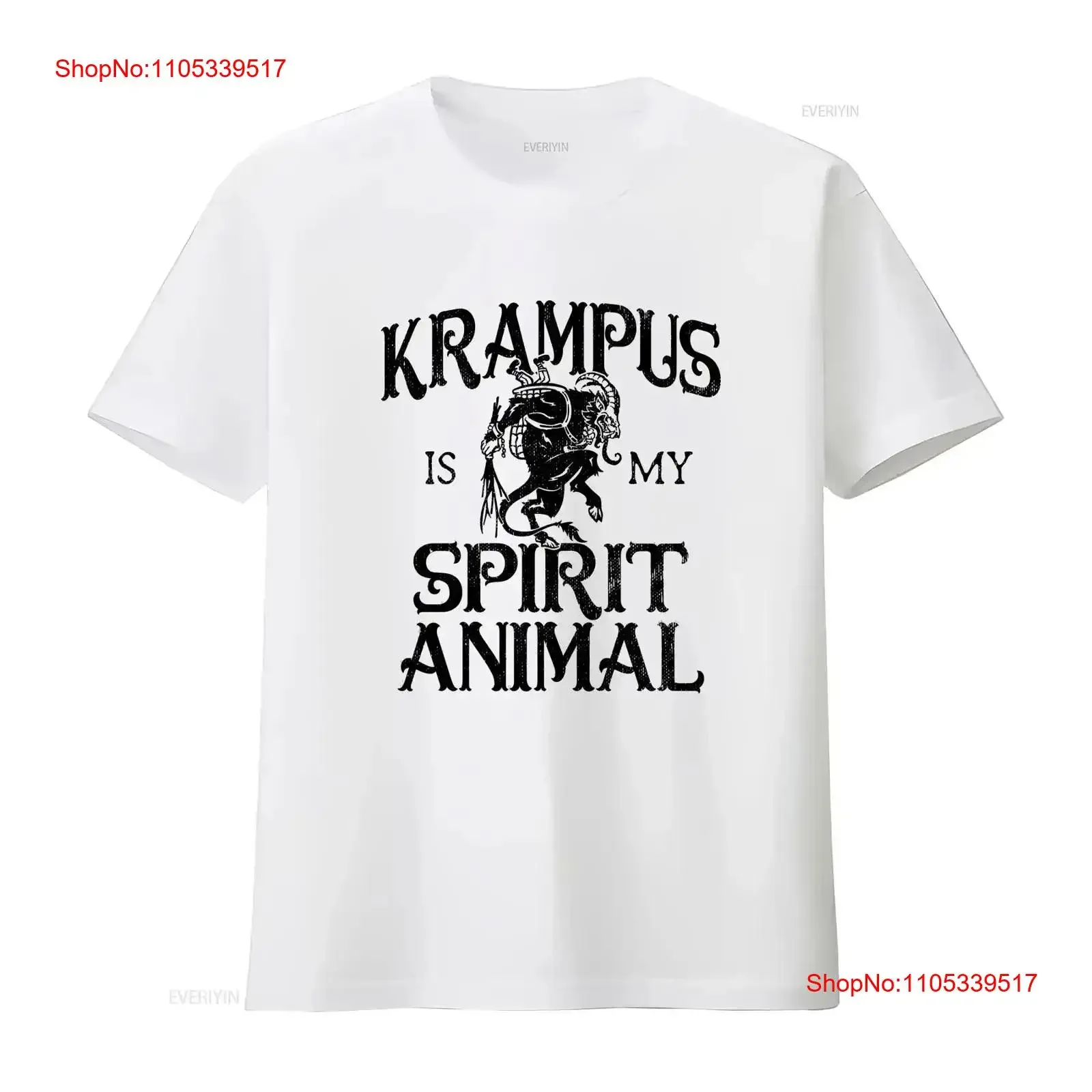 Mens Krampus Is My Spirit Animal T Shirt Funny Xmas Saint Nicholas Folklore vintage Washed fashion designer clothes Stylish