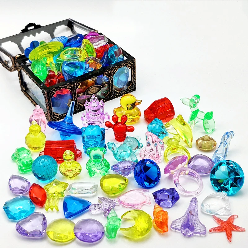 Shiny Acrylic Diamond Jewels Simulated Crystal Gemstones for Kids Treasure Gems Props Birthday Party Favors Goodies Fillers