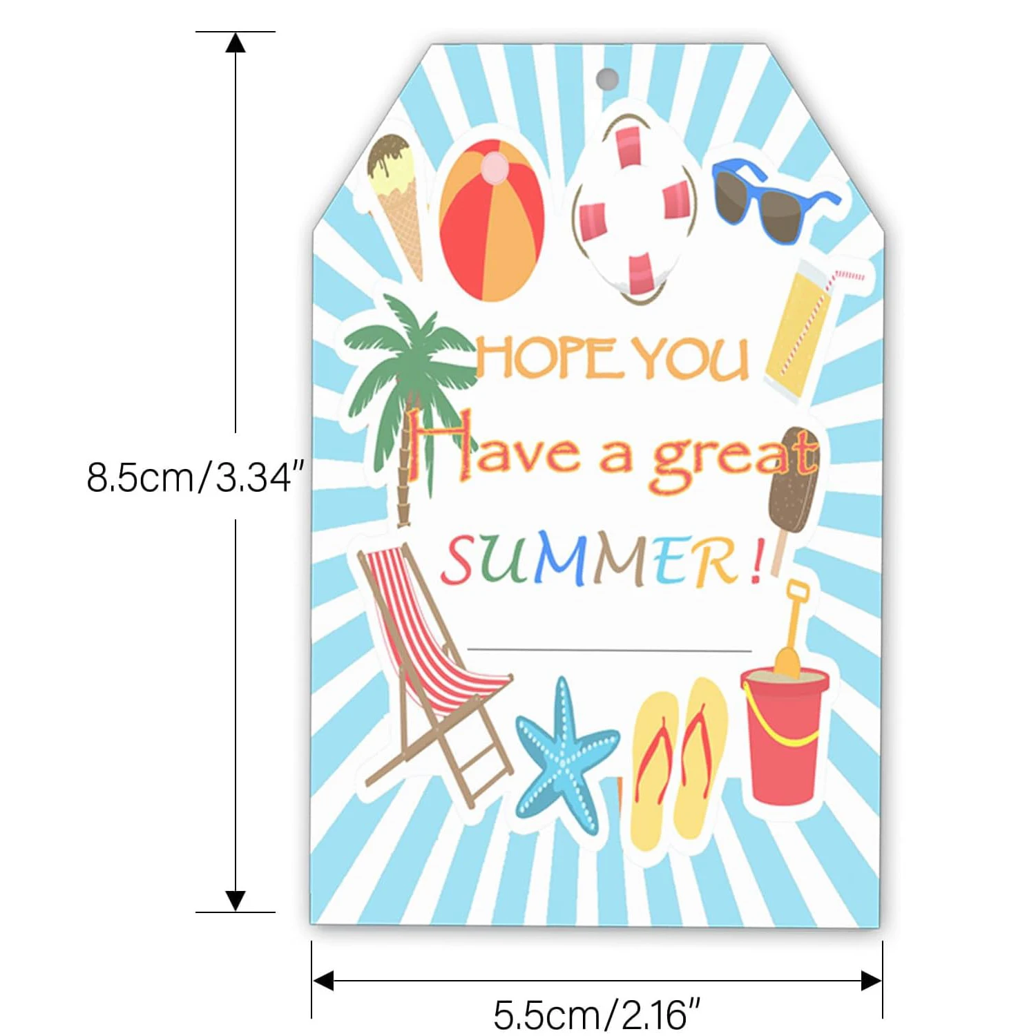 Teacher Appreciation Gift Tags 100pcs Hope You Have a Great Summer Tag Tags, Sun Party Favor Decoration 50pcs