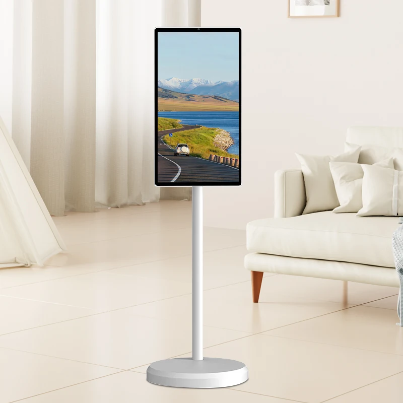 تلفزيون شاشة ساخنة تصميم فريد من نوعه آلة إعلان الشاشة الذكية Incell شاشة LCD Android OS تلفزيون ذكي متنقل مع تلفزيون بطارية كبيرة