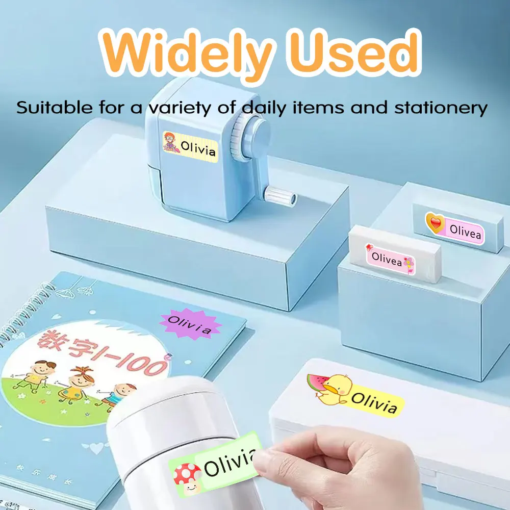 Name Sticker Customized Cartoon Animals Stickers Waterproof Personalized Labels Kids Shool Stationery Anti-Tearing Water Cup Tag