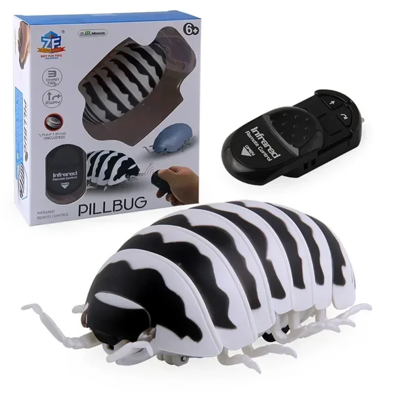 Funny RC Animal Toys Simulation Pillbug Electric Robot Bugs Halloween Prank Insect Kids ToysInfrared RC Bugs Toys For Children