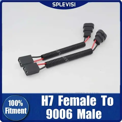 변환 와이어 H7 암에서 9005 9006 9012 9145 수 하네스 헤드라이트 안개등 로우 빔 전구 연결, 2 개