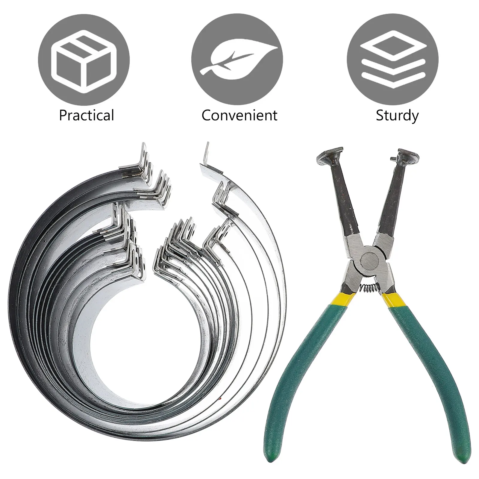 

1 set Piston Ring Compressor Tool Carbon Steel Iron Material Wide Diameter Cylinder Installation Racing Engines Tractor Truck