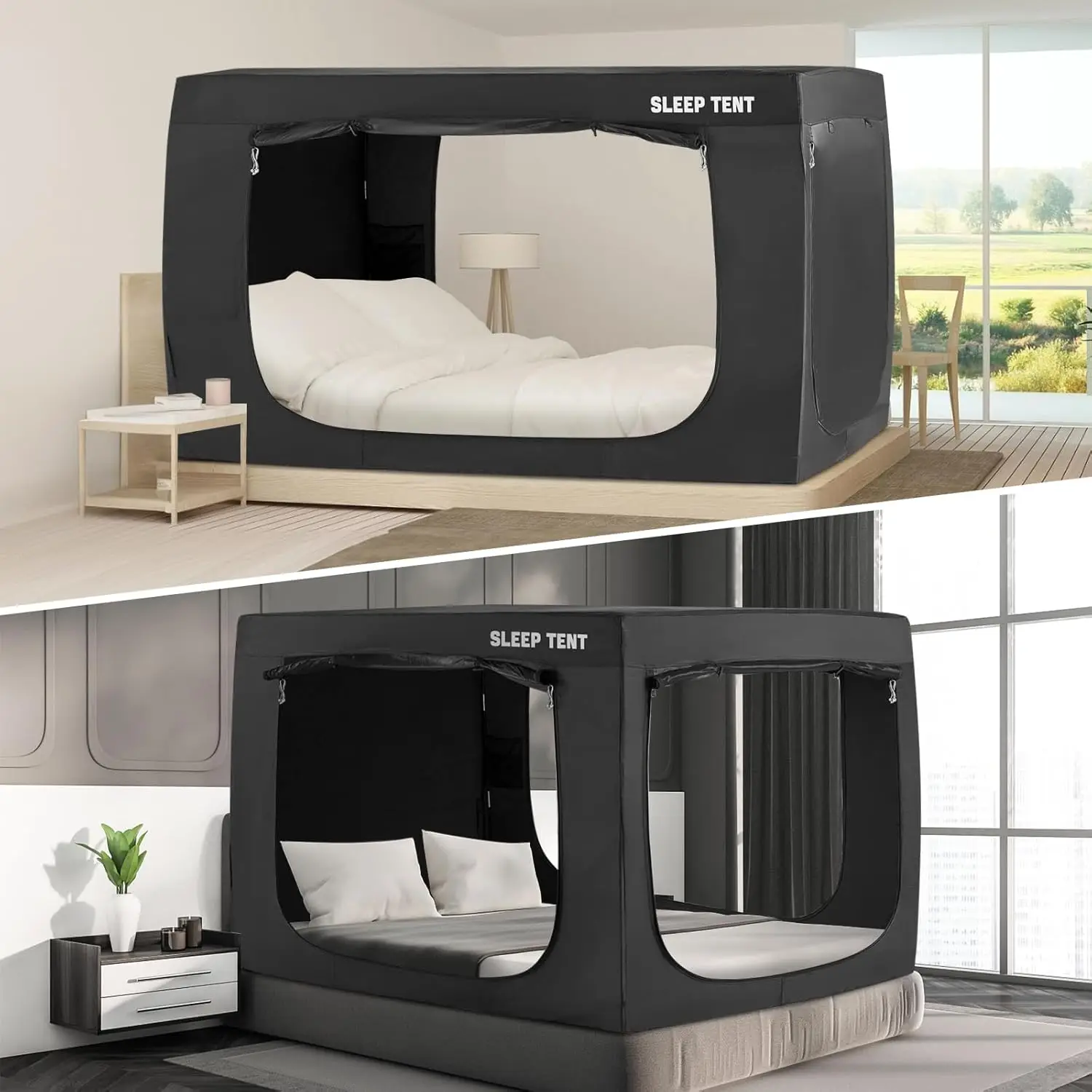 خيمة سرير بمظلة سرير بحجم مزدوج للبالغين والأطفال، خيام نوم محمولة، خيام أحلام داخلية للأطفال والكبار، قابلة للتنفس