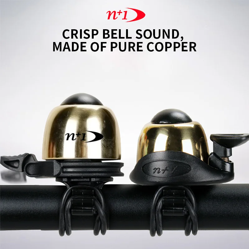 

N+1 Mini Brass 41mm Bicycle Flick Bell - O-Ring Mount 19.2-31.8mm Handlebar