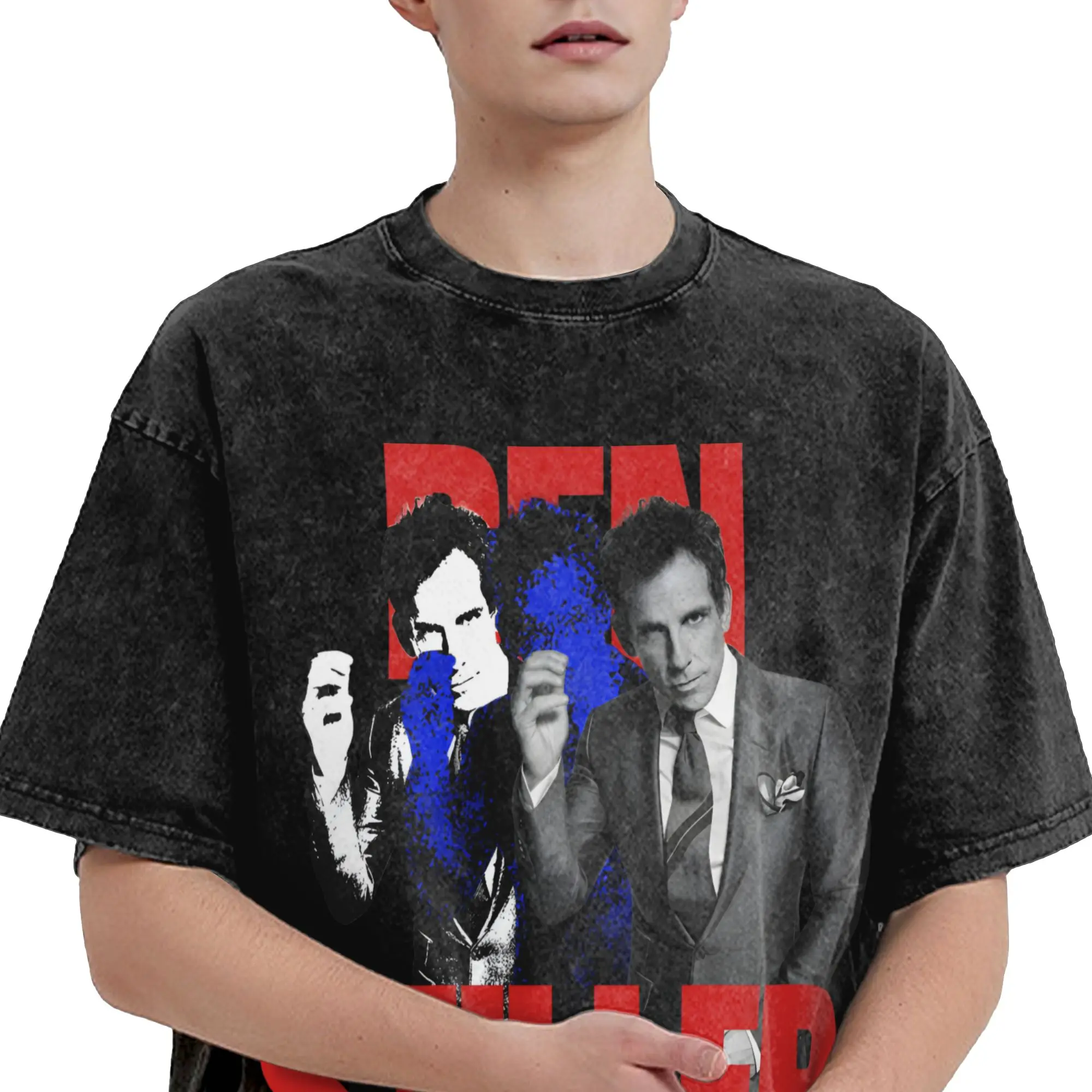 Ben Stiller Tropic Thunder Movie Merch Washed T Shirt Men Women Streetwear Hip Hop T-Shirts Printed  Tees Tops Short Sleeve