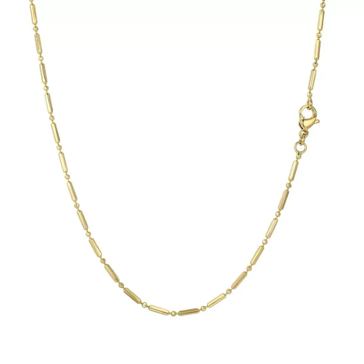 مجوهرات XP - 50 سم × 1.5 مم 14 قيراط مطلية بالذهب الفاتح مزيج طويل الخرز سلسلة صغيرة القلائد للنساء الرجال مجوهرات الأزياء