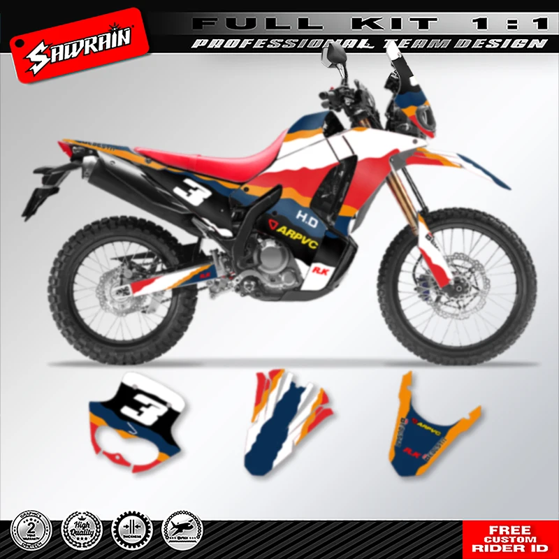 

Sawrain Customize Motorcycle Background Graphics Decal Sticker Kits For Honda CRF250 300 RALLY 2021