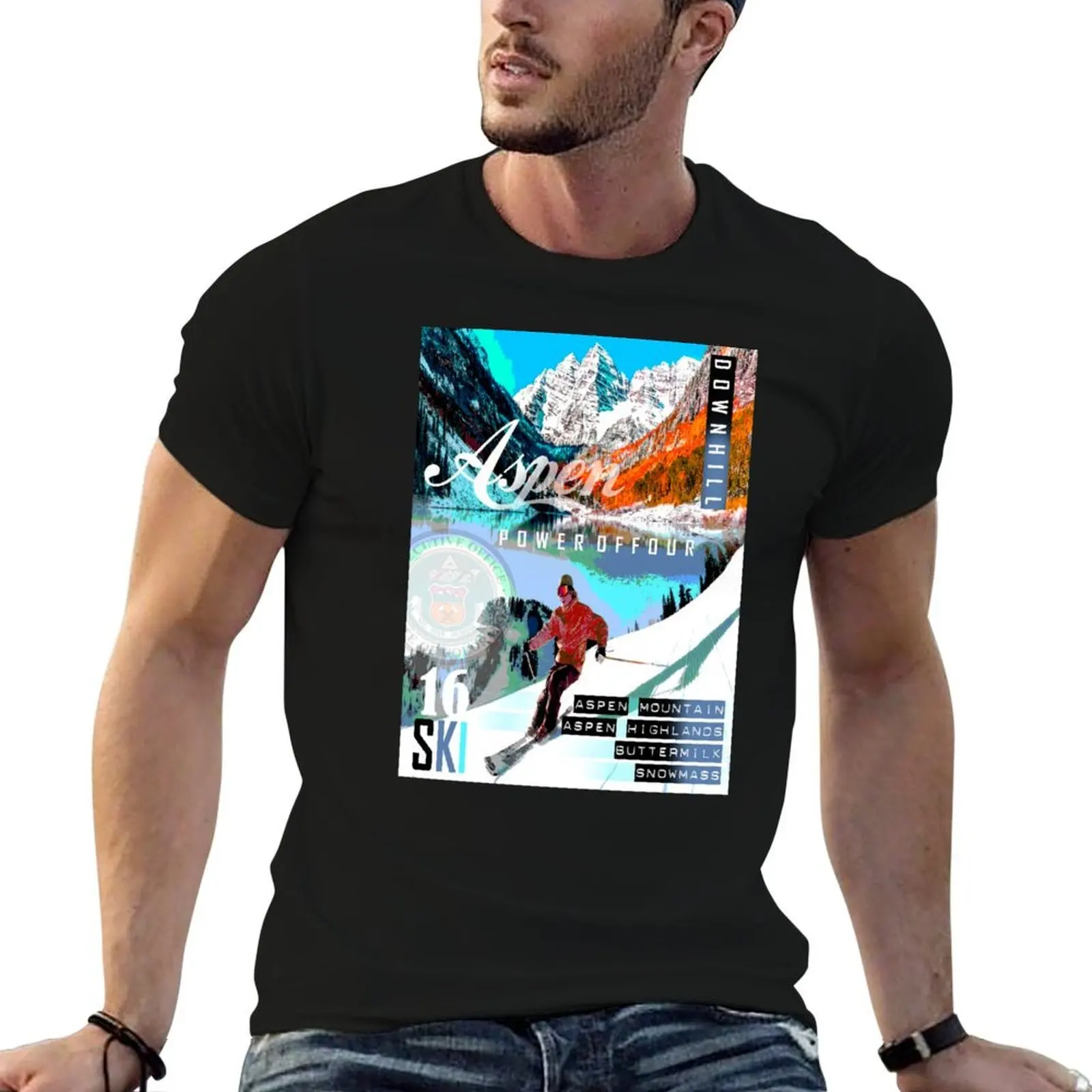 

aspen ski T-Shirt t shirts designer men t shirt cotton 100% T-Shirt