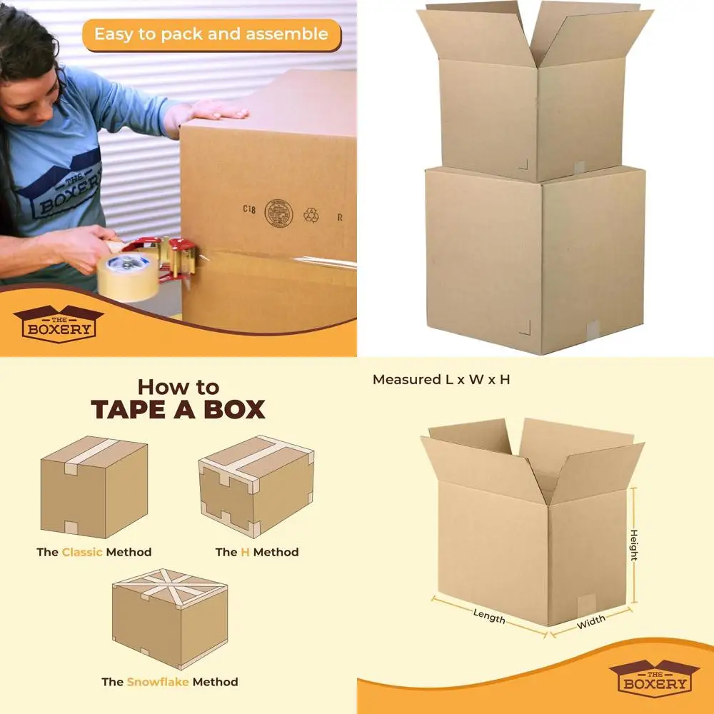 

Набор из 15 коричневых гофрированных картонных коробок, 22x18x16 - прочные, экологичные, пригодные для переработки, произведены в США для транспортировки, упаковки, переезда.