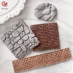 Mirosie Baking Cake Mold DIY Simulation Brick Wall Soil Stone Texture Pastoral Style Fondant Cake Decoration Baking Accessories