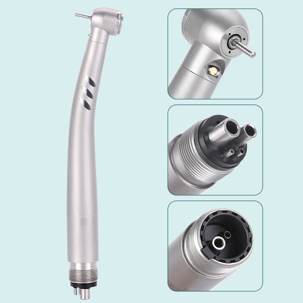 BAISTRA Dental LED High Speed Handpiece E-generator Integrated Standard Head Push Button 3 Water Spray JD008A-SP