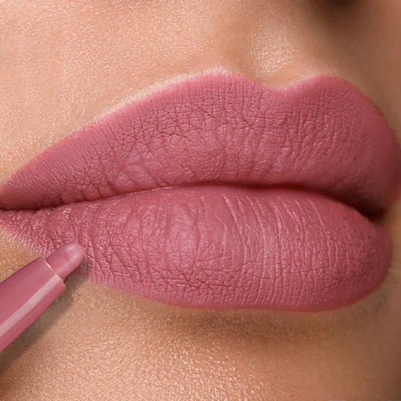 Nude Purple Lip Liner pen Lasting Natural Soft Non-stick Cup Crayon Lipstick Outline Lip Shape Matte Sexy Lips Makeup Cosmetics