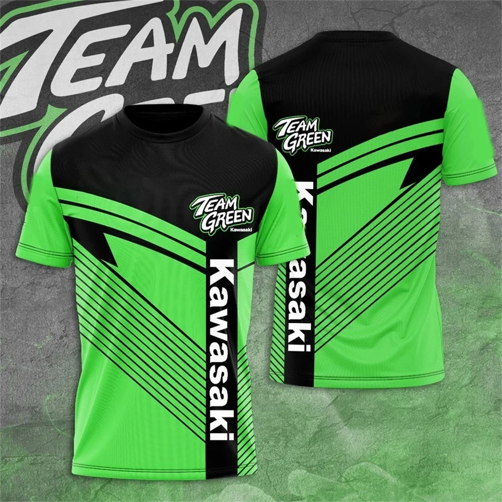 2025 كاواساكي - تي شيرت رجالي مطبوع لركوب الدراجات، تي شيرت رياضي كاجوال سريع الجفاف ويمتص العرق وجيد التهوية، حداثة الصيف