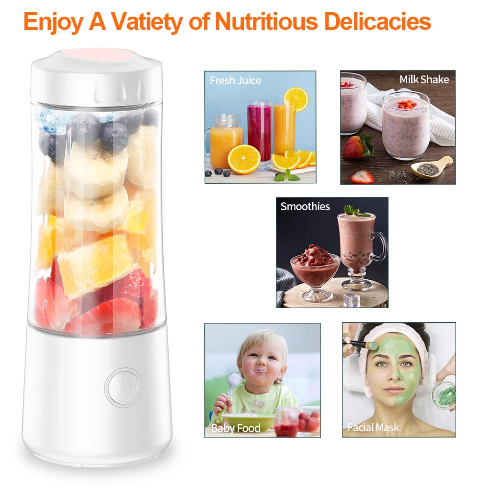 400ml Portable Wireless Blender Mini Fruit Juicer USB Rechargeable Electric Blender Multifunctional Juicer kitchen acceesories