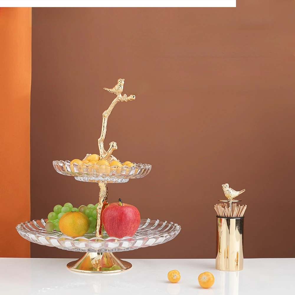 European light luxury afternoon tea double-layer dim sum rack hotel wedding break fruit plate cake snack