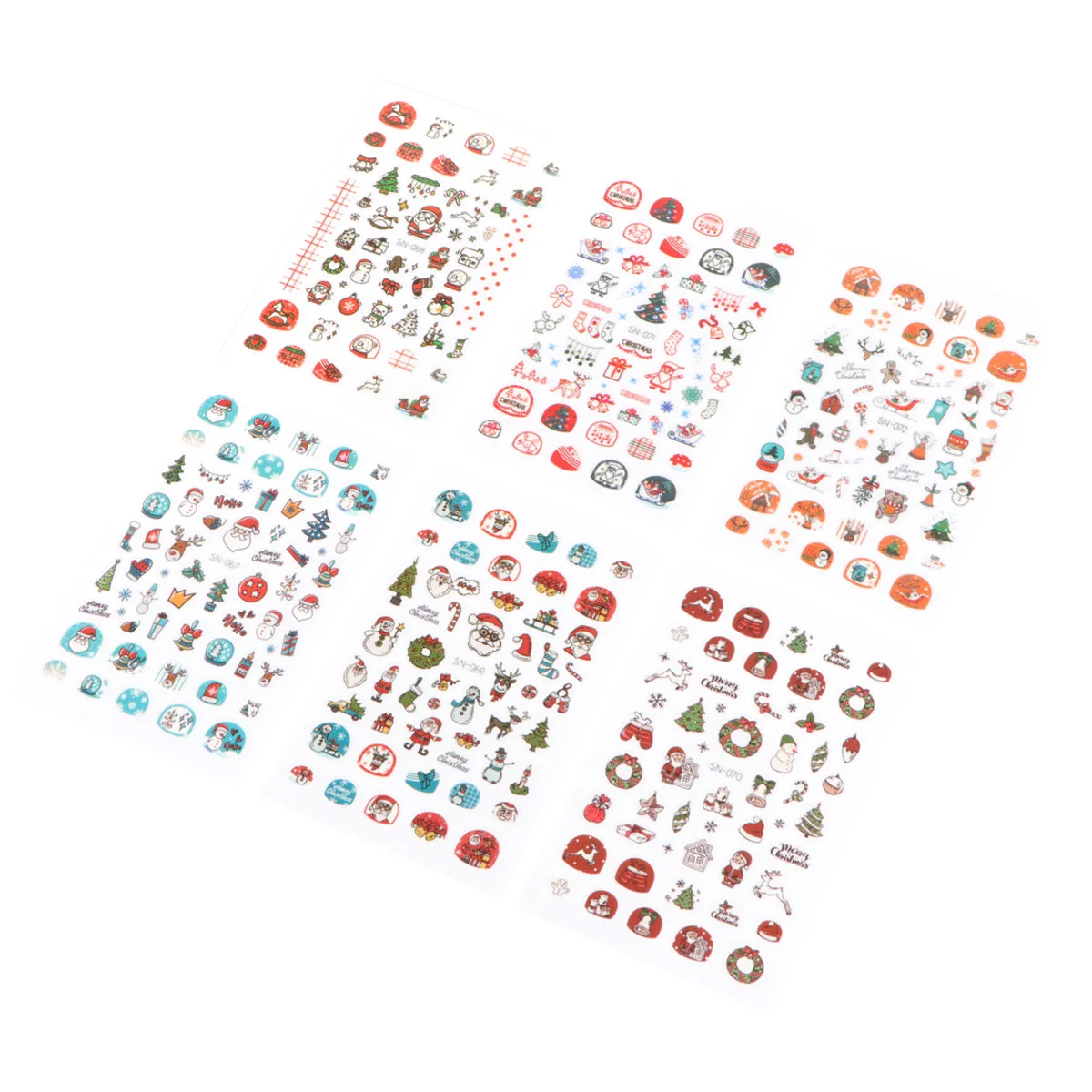 

6pcs Christmas Stickers Noctilucence Waterproof Nail Art Decals For Women Manicure Festive Party Holiday Decor Nail