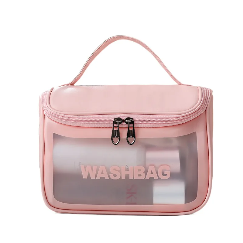 Travel Storage Toiletry Organize Women Waterproof PVC Cosmetic Portable Bag Female Wash Kit Transparent Zipper Make Up Case