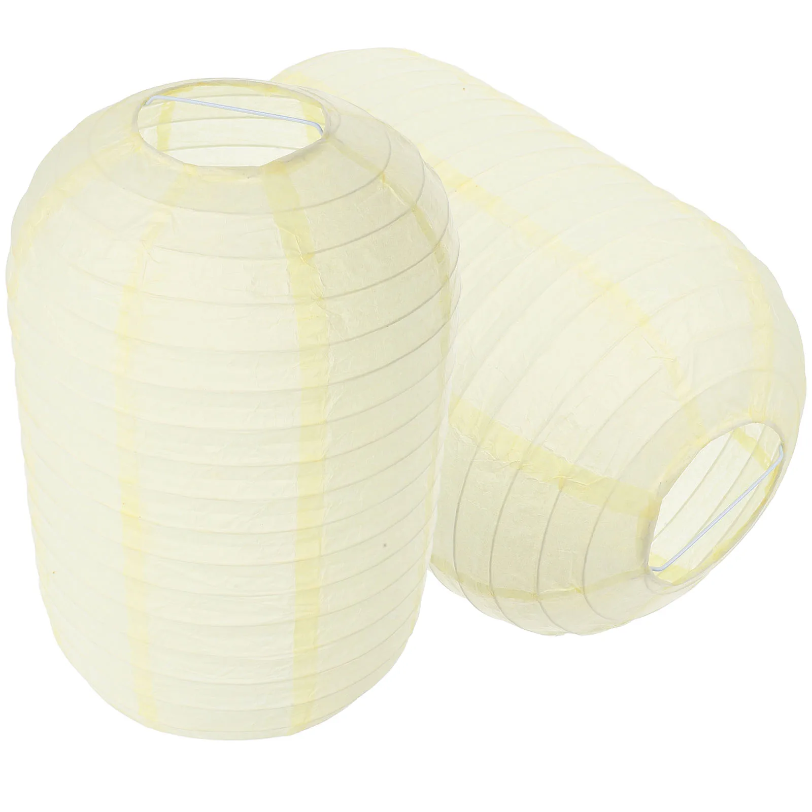 

2pcs Winter Melon Lanterns 19x29CM Beige Foldable Paper Lanterns for Home Decor Japanese Restaurant Pub Party
