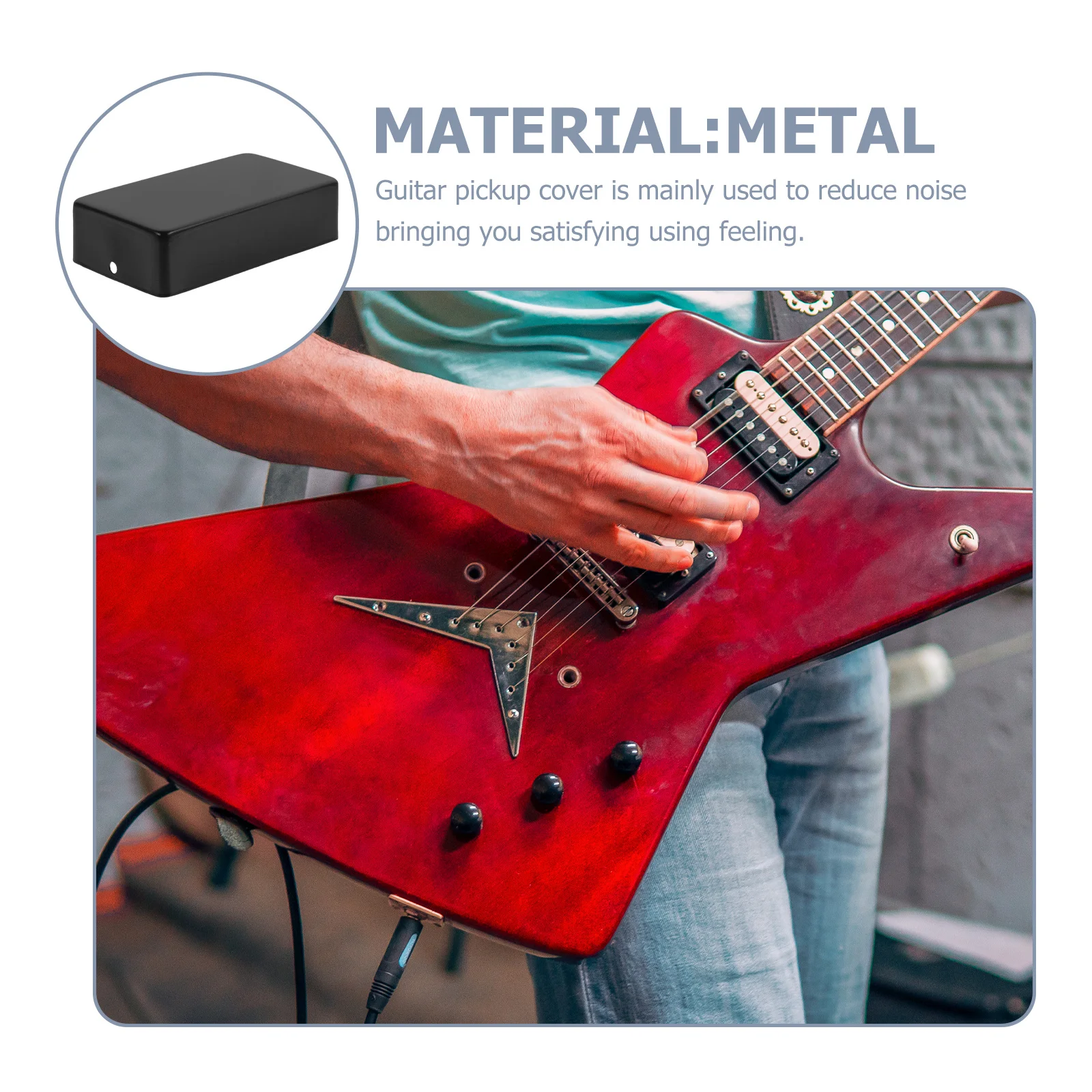 

2Pcs Pickups Covers Electric Guitar Metal Replacement Pickup Protectors Noise Reduction Protective Covers Guitar Parts