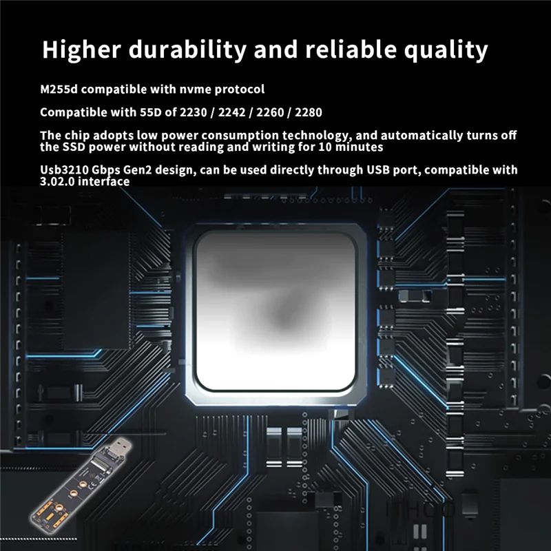 EDT-M.2 NVME SSD To USB3.2 GEN2 10Gbps Adapter M.2 NVME SSD Adapter For 2230 2242 2260 2280 NVME M.2 SSD RTL9210B