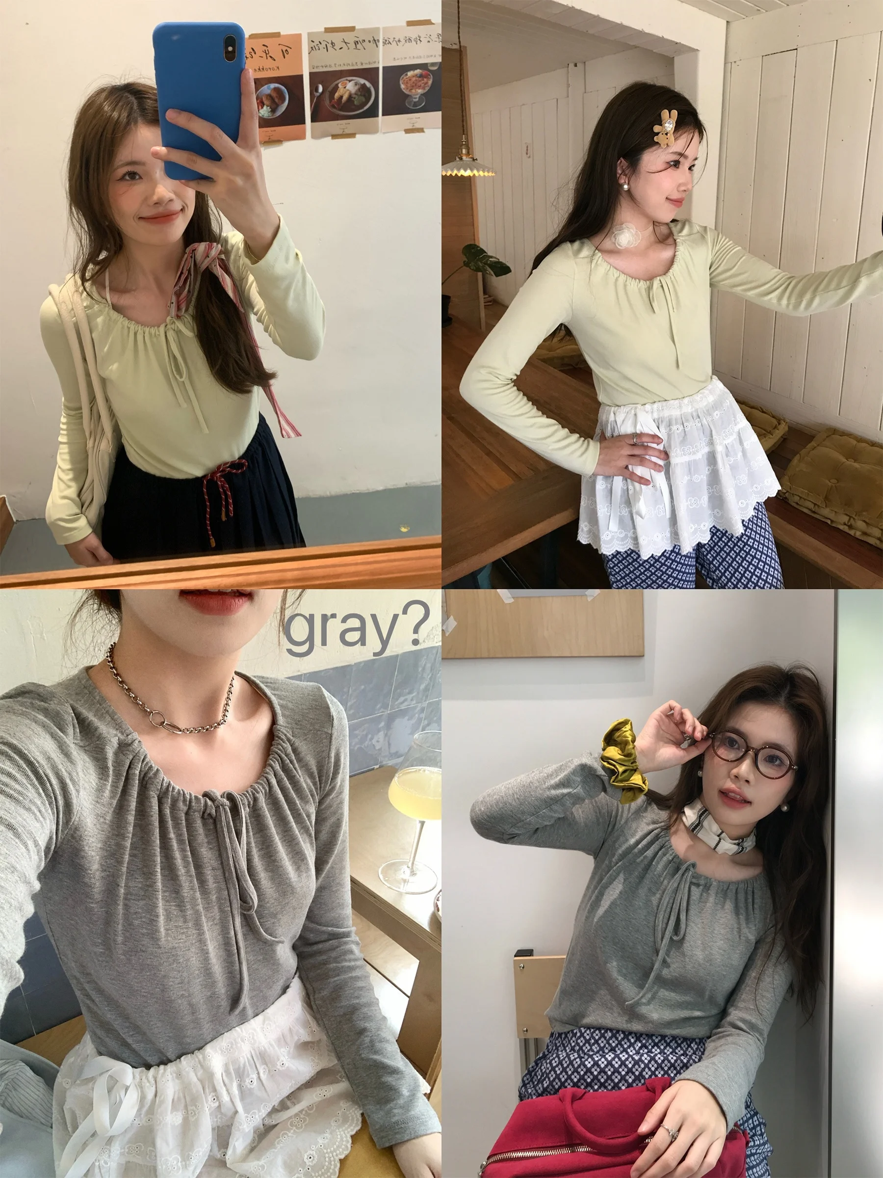 

Hi Hi Dry Cup Melon Or Pebble Soft Cozy Korean Sle Dstring Base irt T-irt Women's Knitted Sweater Winter Collection