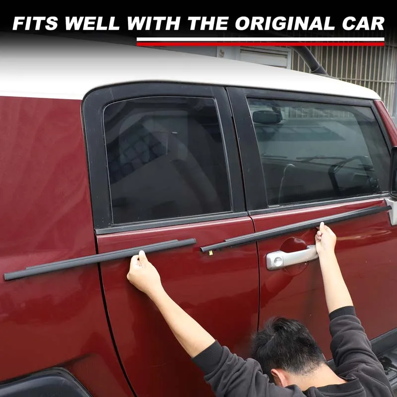 4PCS Front Rear Door Window Moulding Trim Seal Belt Weatherstrip For Toyota FJ Cruiser 2007-2014 Replacement Parts 68161-35073