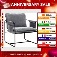 HOMCOM lounge chair with side pockets cargo 120 kg Gray