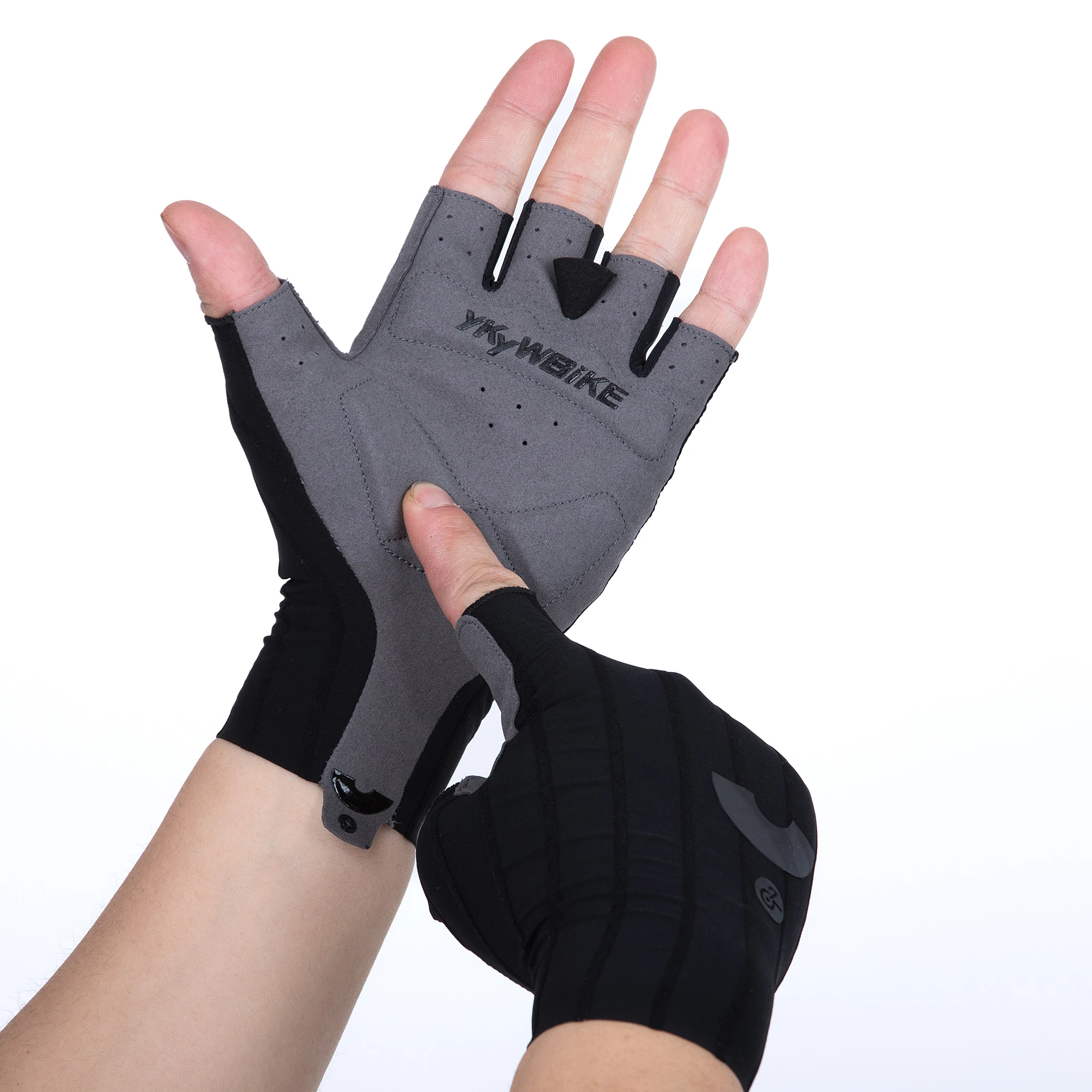 YKYWBIKE Fahrradhandschuhe, gewebt, aerodynamisch, gestreift, Fahrrad-Sporthandschuhe, rutschfeste Reithandschuhe, stoßdämpfende Rennradhandschuhe – Detail 21