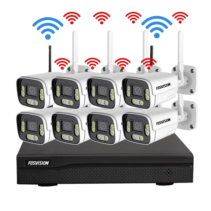 Hot Sale 8 Channel 5MP Full Color Night Vision Wifi CCTV Camera Kit 8ch Dvr Security Home System Video Cctv Kit