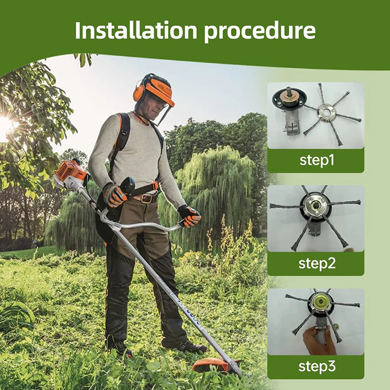 Steel Wire Grass Trimmer Head, 2025 New String Trimmer Replacement Head, Wire Weed Trimmer Head Weed Remover Tool