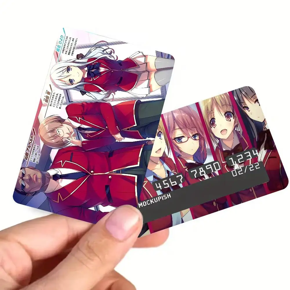 Anime Classroom of The Elite Diy Credit Debit Card Sticker Party Sticker Decoration Waterproof Small Chip Card Skin Sticker