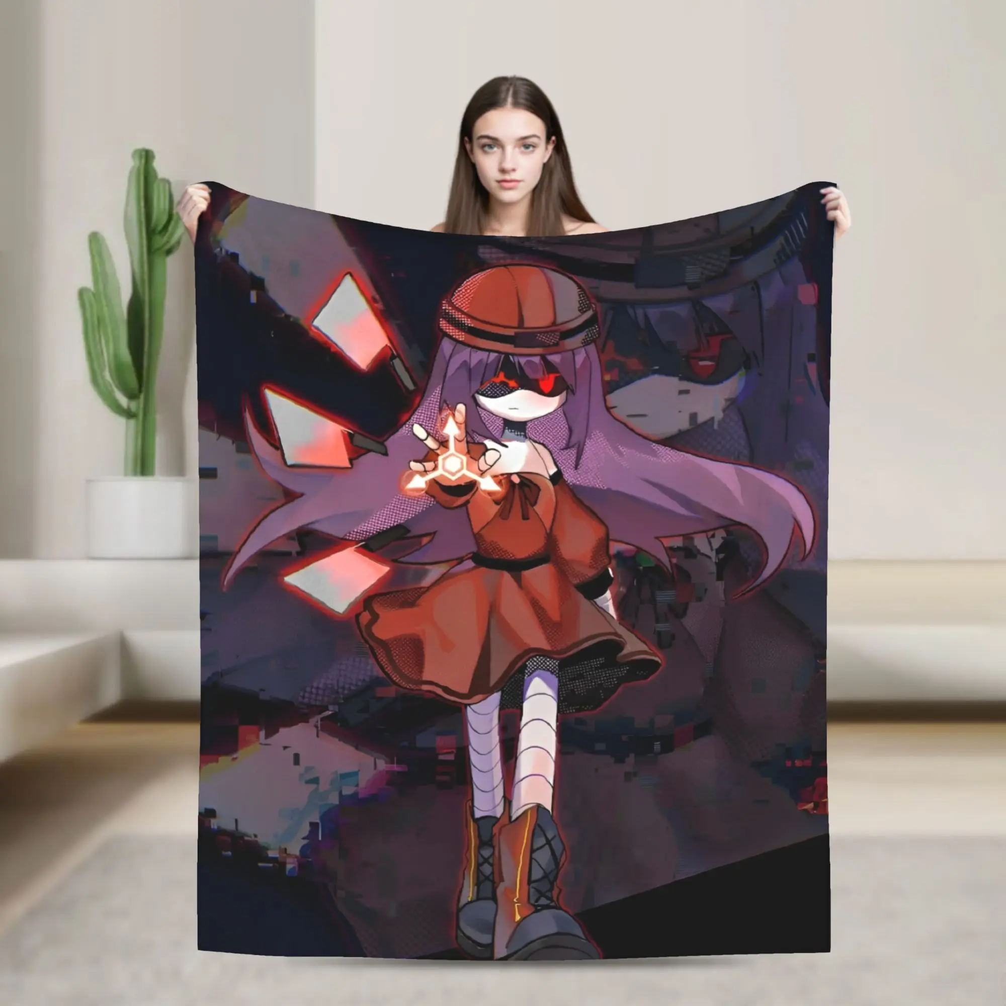Murder Drones Knitted Blankets Funny Retro  Fuzzy Throw Blanket Home Couch Personalised Ultra-Soft Warm Bedsprea